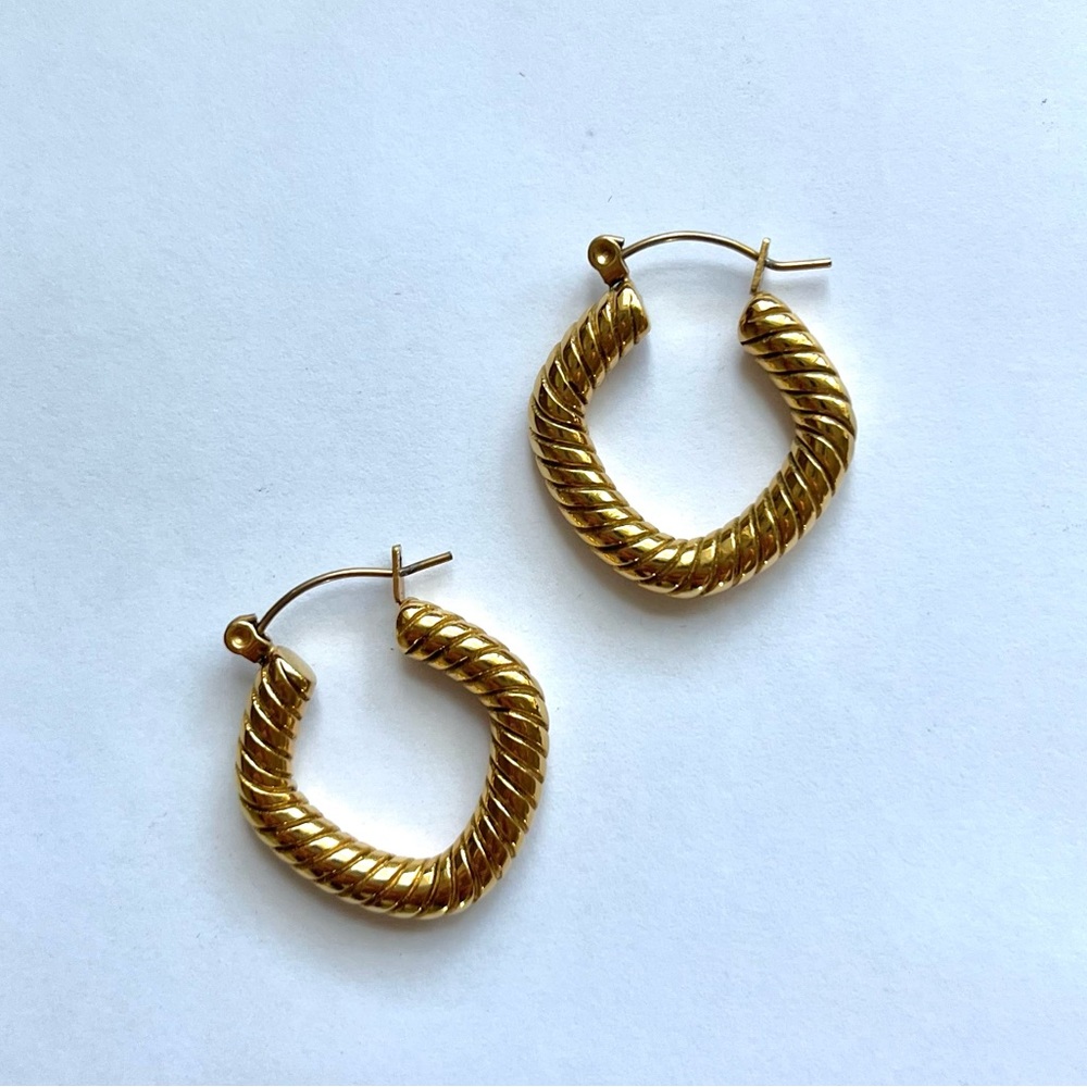 Twisted Spade 14k Gold Plated Earrings